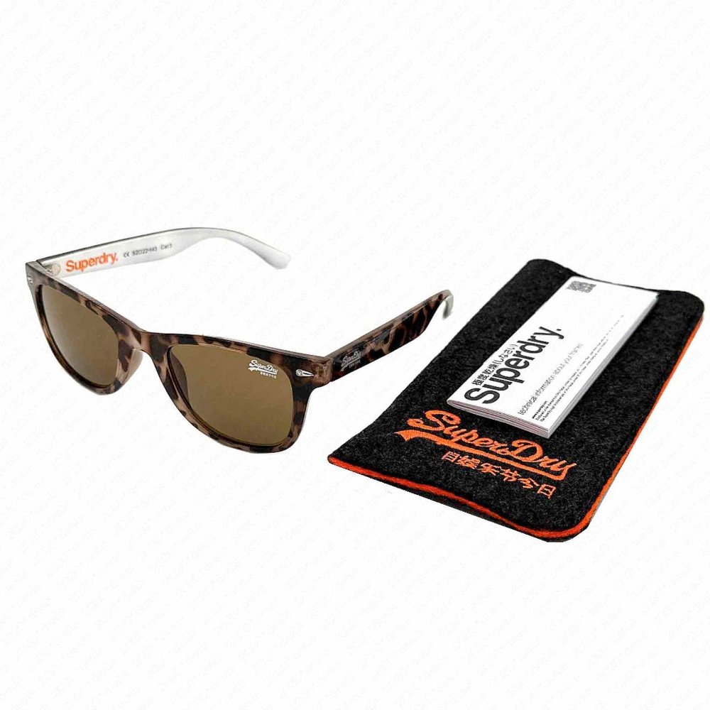 Superdry SDS Rookie 170 52mm Black Brown White Sunglasses